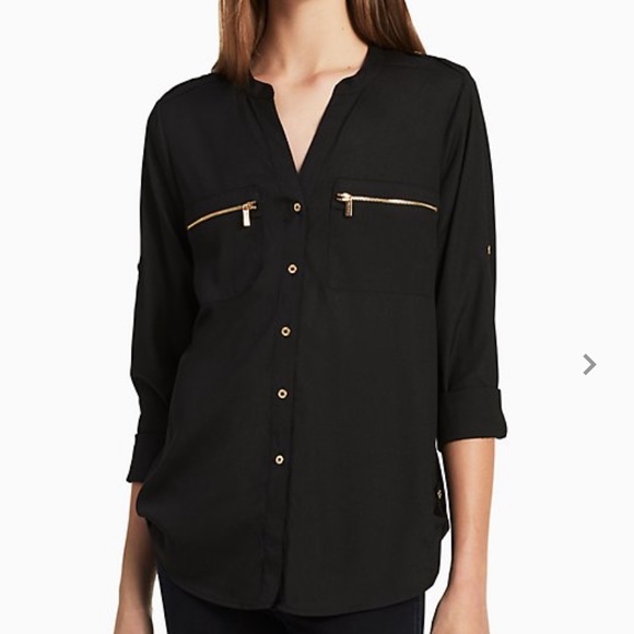 Calvin Klein Blouse Long Sleeve Magenta Pink - Picture 8 of 8